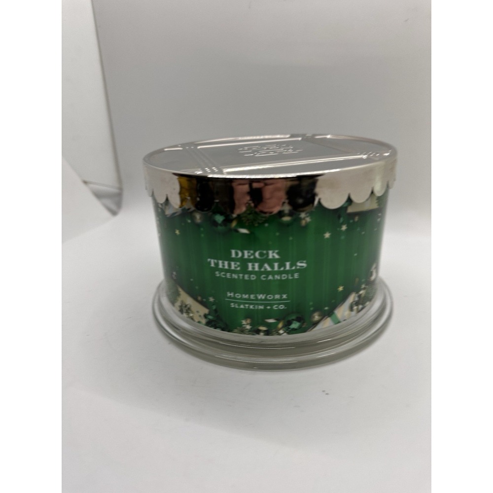 HomeWorx Harry Slatkin Deck the Halls 4 Wick Candle 18oz‎ Holiday Discontinued